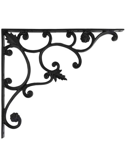 Large Cast-Iron Shelf Bracket with Vine Pattern - 16 inch x 18 1/2 inch .
